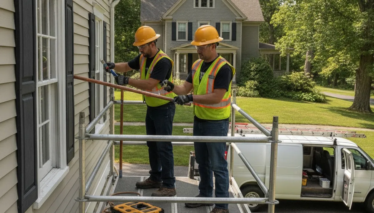 Hartford, CT plumber repairing a residential plumbing issue for local home service customers