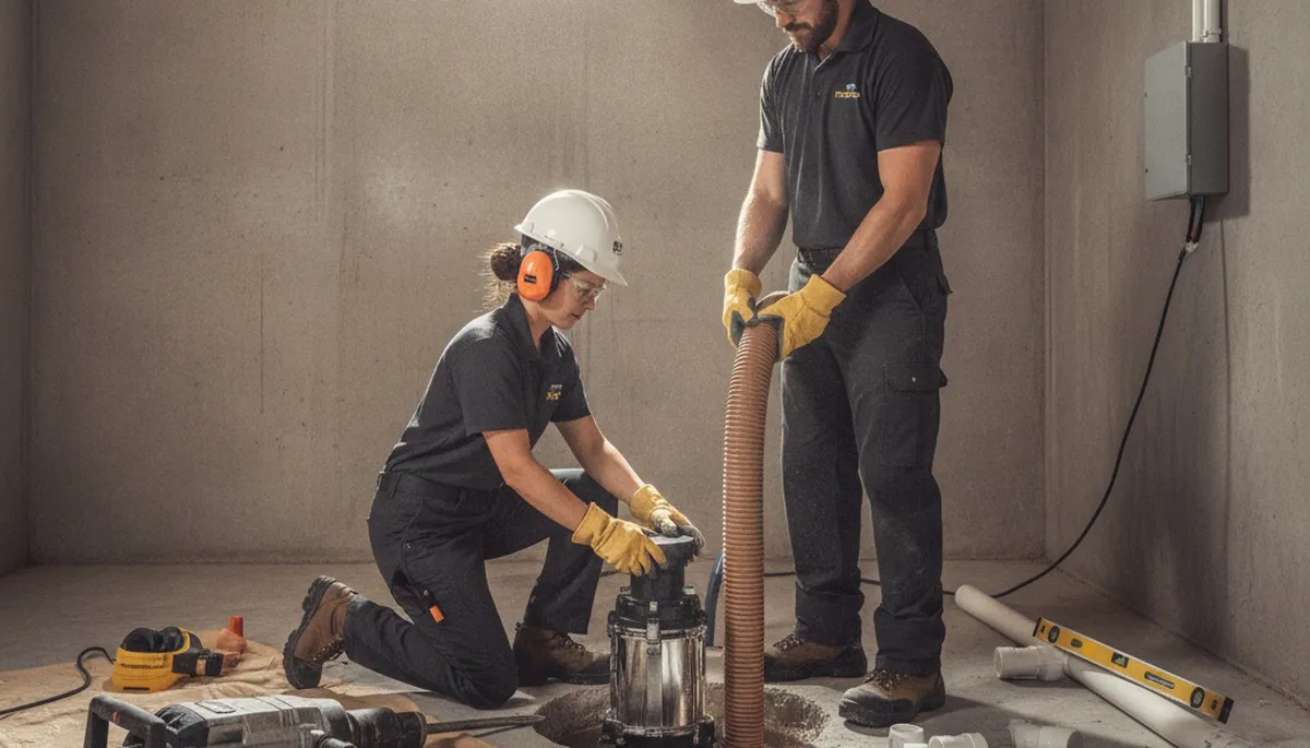 Sump pump installation for Hartford, CT home to prevent basement flooding